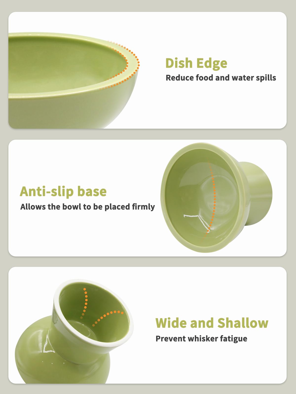 LoeJan 5-inch raised bowl promotes comfortable eating posture.