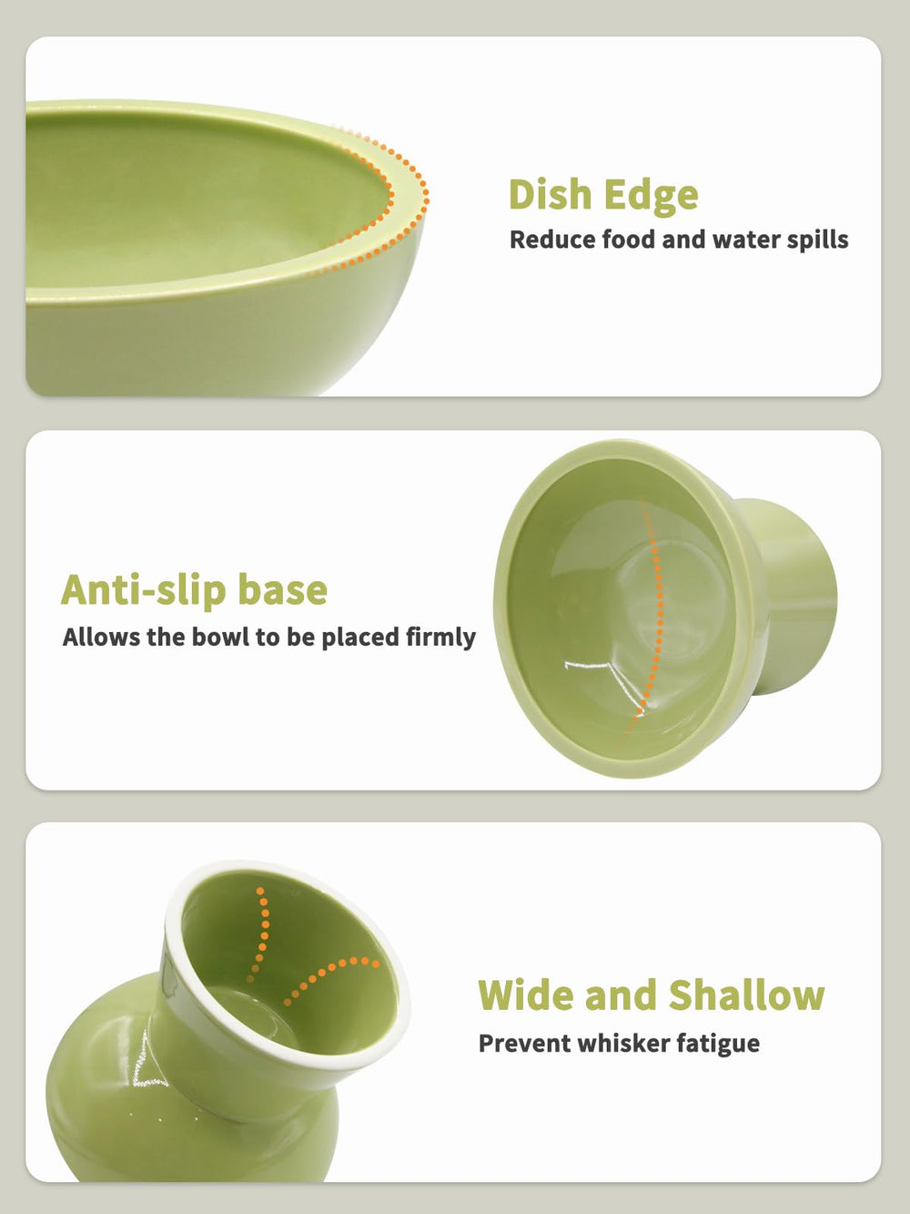 LoeJan 5-inch raised bowl promotes comfortable eating posture.