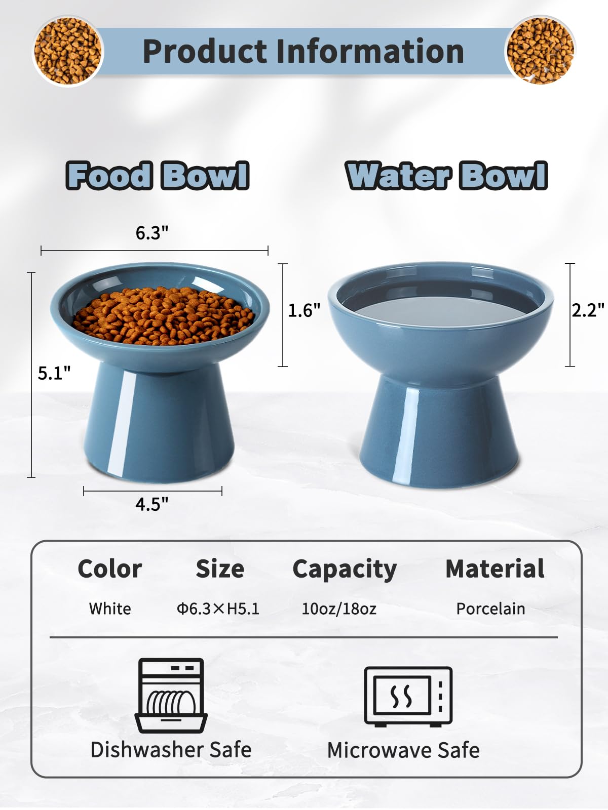 LoeJan tilted food bowl in deep blue for centered meals.