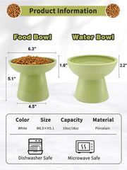 LoeJan tilted green food bowl with 10oz capacity for easy access.