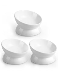 LoeJan elevated cat bowl with tilted design supports comfortable meals.