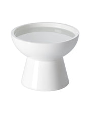 LoeJan elevated cat bowls set in white ceramic for mess-free meals and modern style.