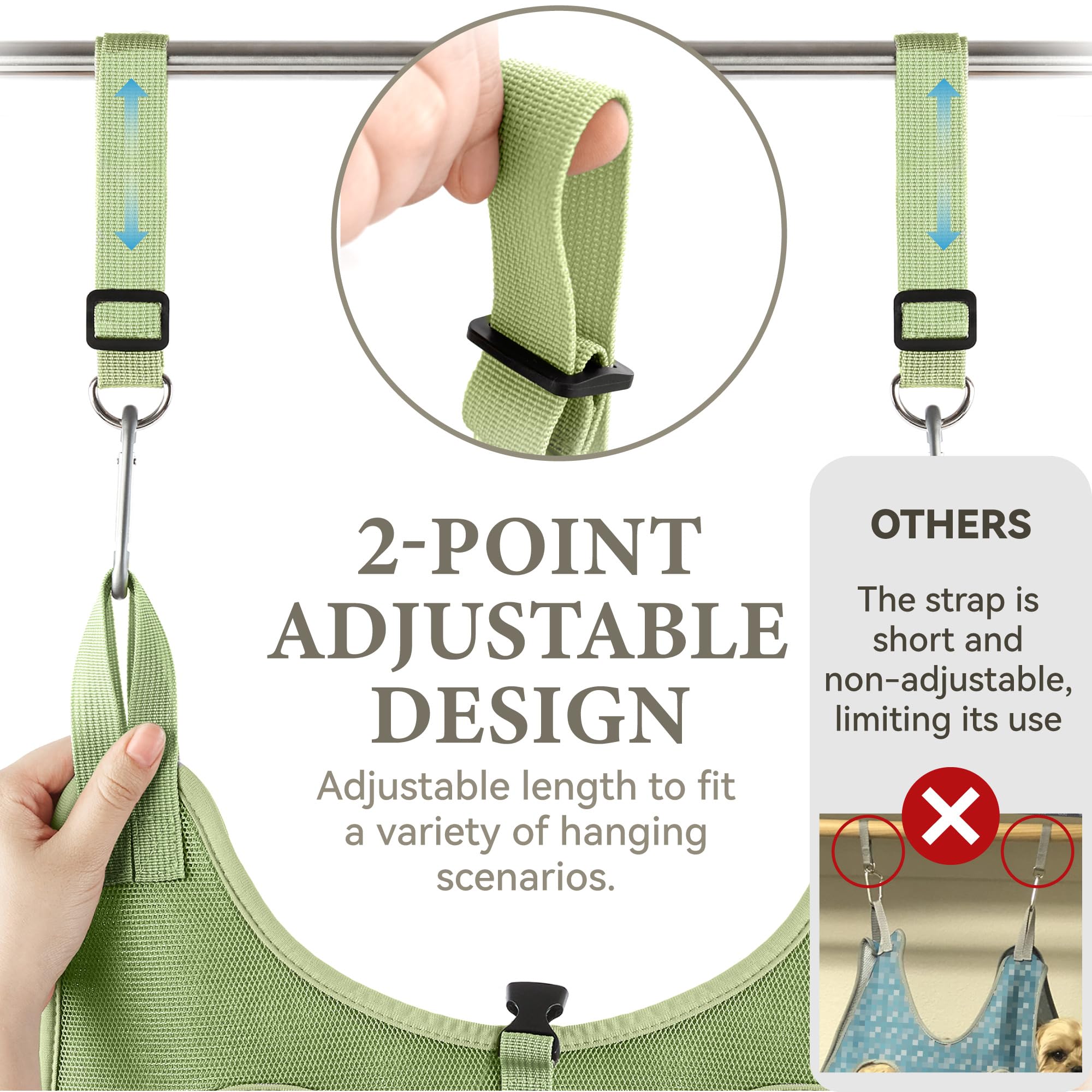Loesuona dog grooming hammock size options fit most breeds for safe use.