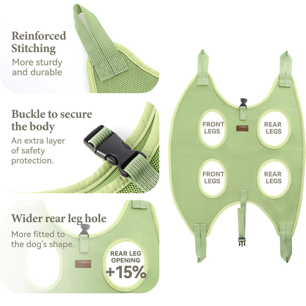 Loesuona hammock mounts on standard tables, easing nail trims and bathing sessions.