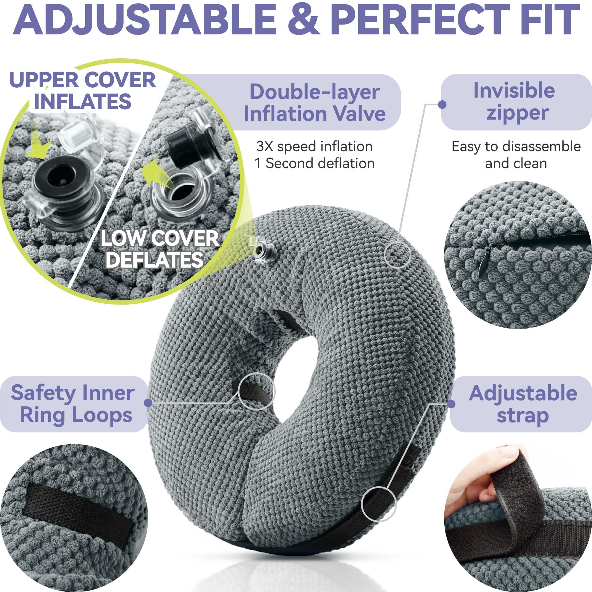Loflaze cone alternative with adjustable strap, secure fit for various pet sizes.