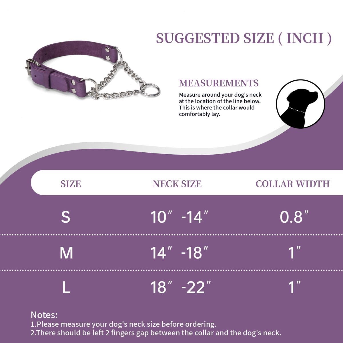 LOIIHEII purple martingale collar used for everyday walking and control.
