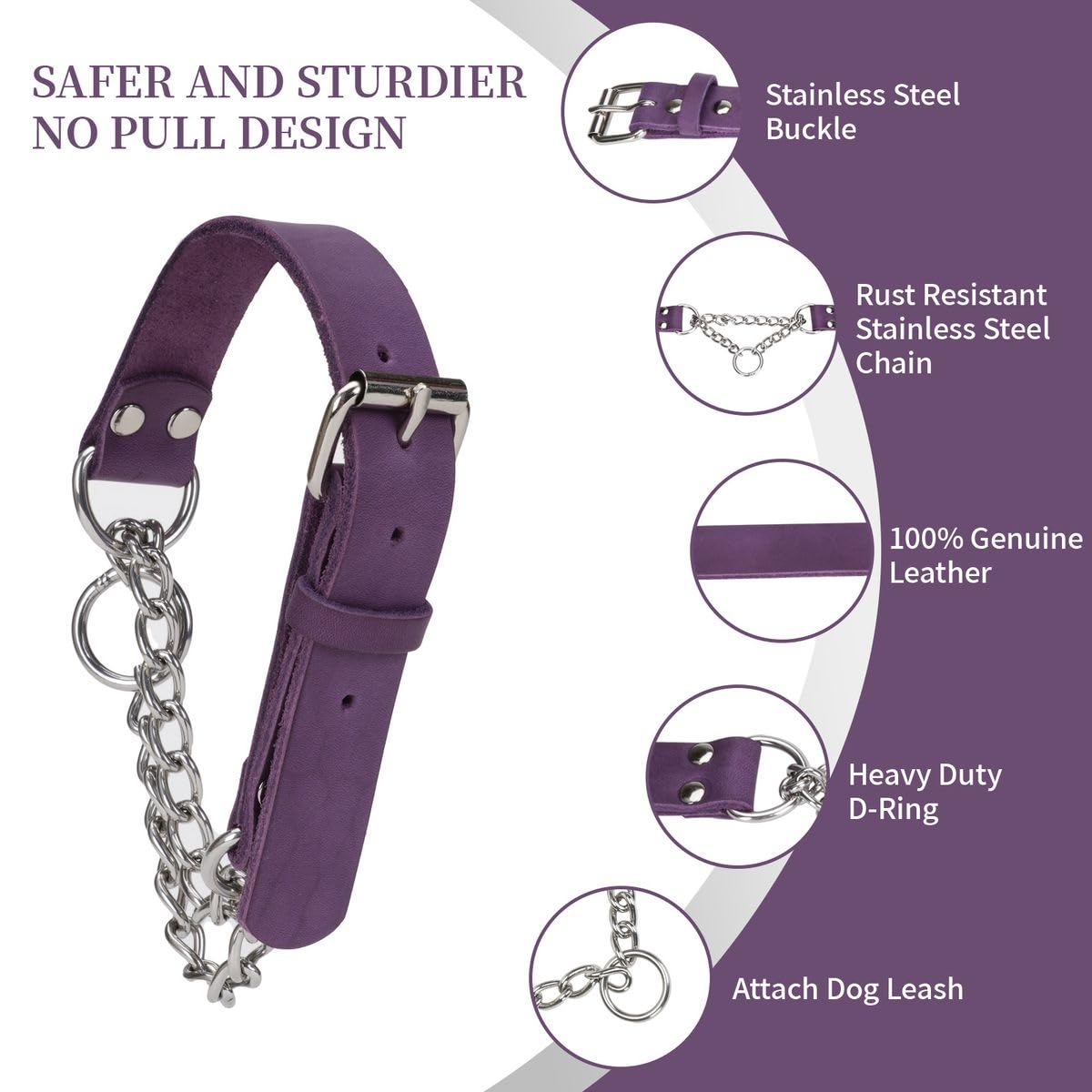 LOIIHEII stainless steel chain close-up highlighting rugged construction.