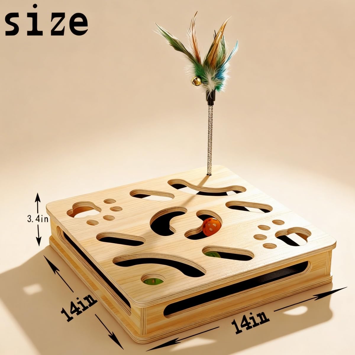 Loisdaro clawing box featuring sandpaper surface helps claws stay maintained while cats play.