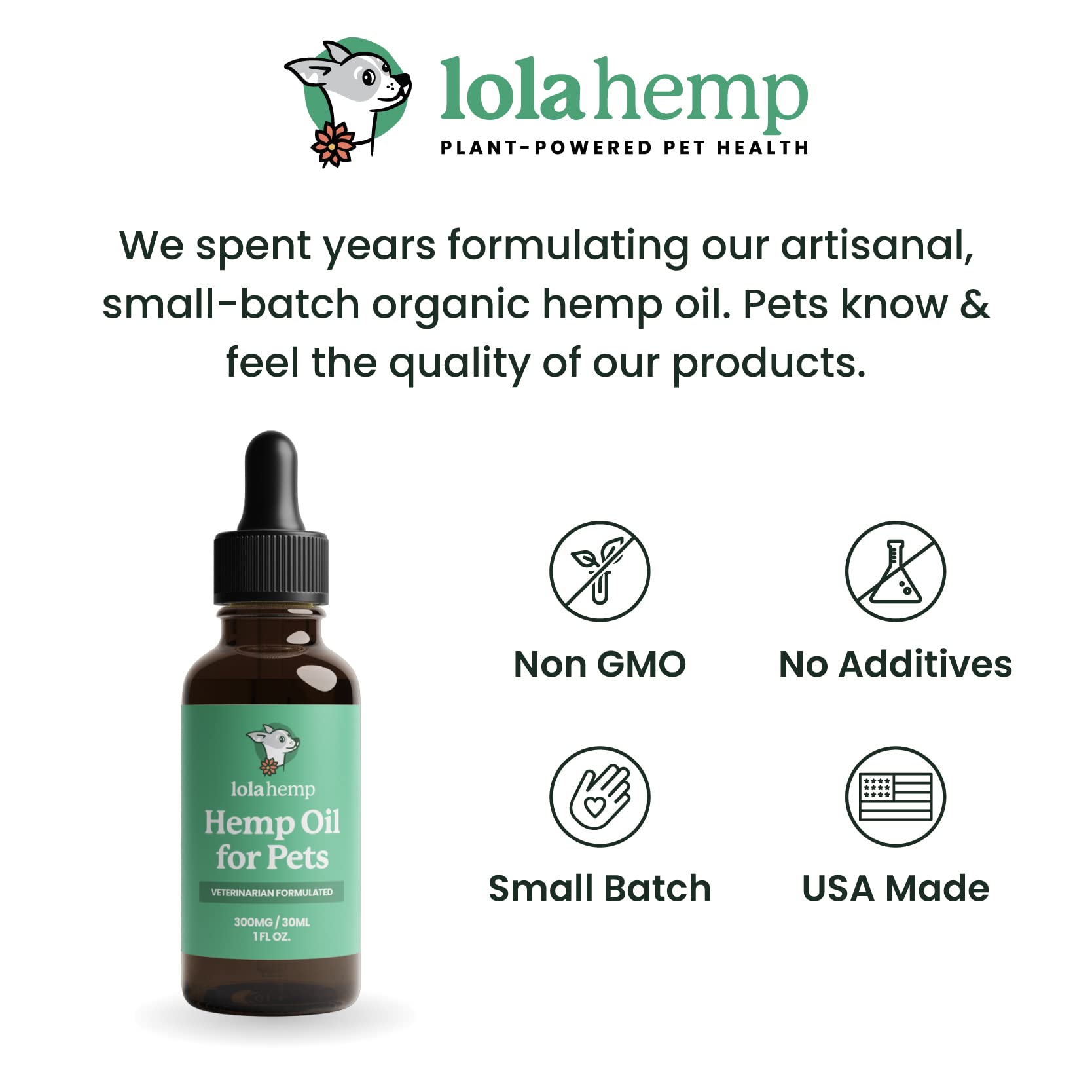 Lolahemp skin and coat benefits image showing shiny healthy fur.