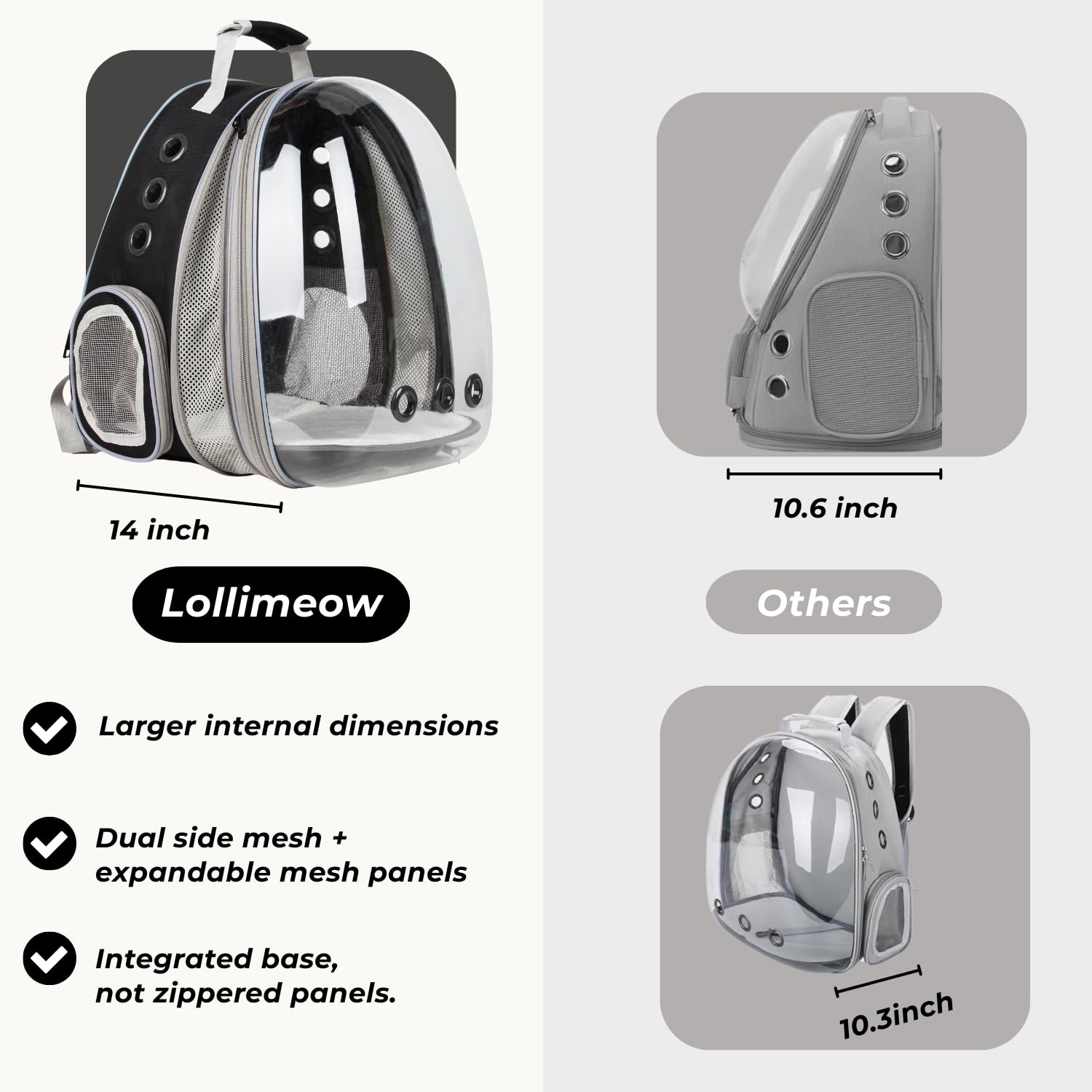 LOLLIMEOW ergonomic straps reduce shoulder strain on hikes.