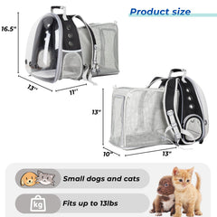 LOLLIMEOW expandable design backpack increasing interior space for cats or small dogs