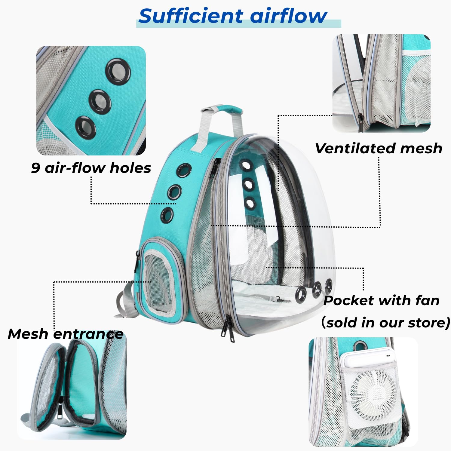 Expanded design by Lollimeow provides extra space for comfortable pet resting during trips.