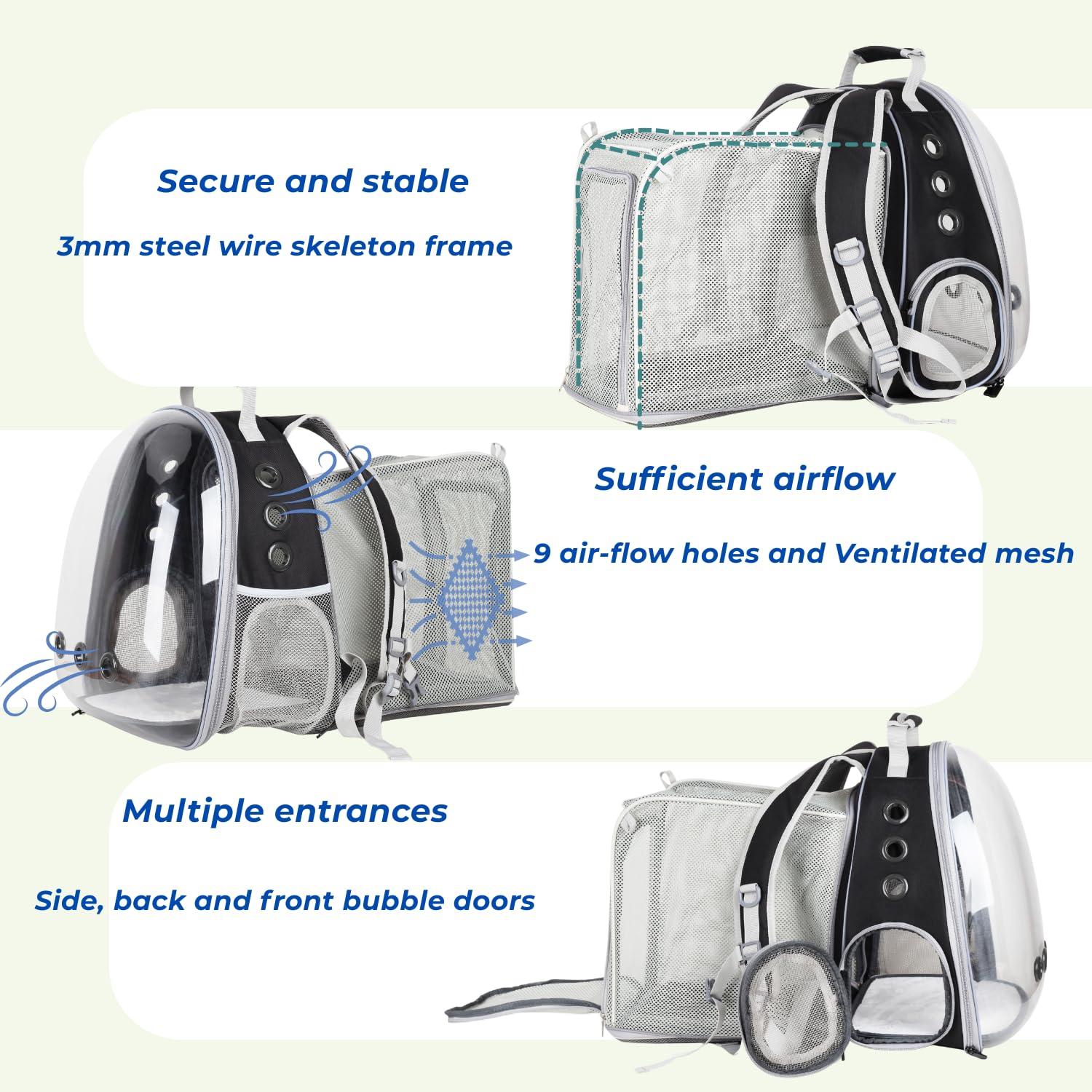 LOLLIMEOW ventilated interior space supports pet movement and comfort