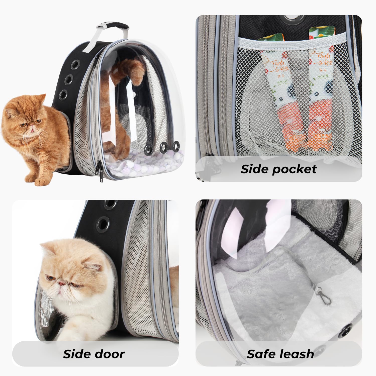 LOLLIMEOW removable cushion adds all-season comfort inside the carrier.