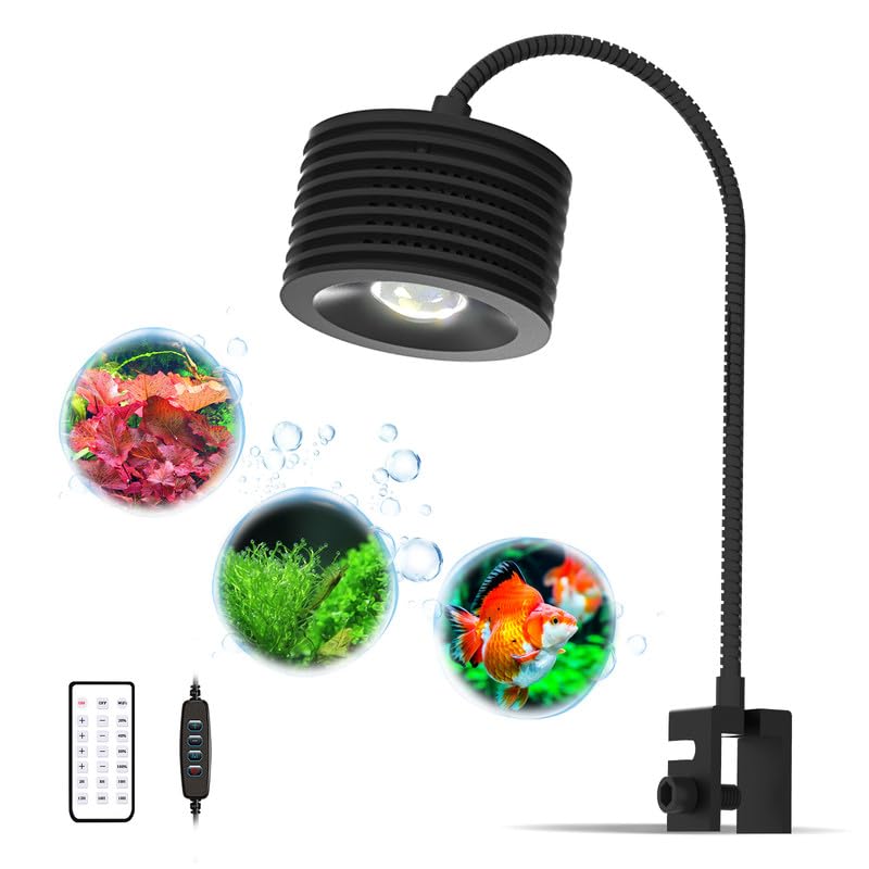 Lominie LED aquarium light clip-assembly for flexible positioning and plant growth.