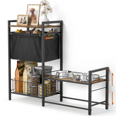 Lomivra elevated dog bowl stand, front view, showing accessible feeding height for pets.