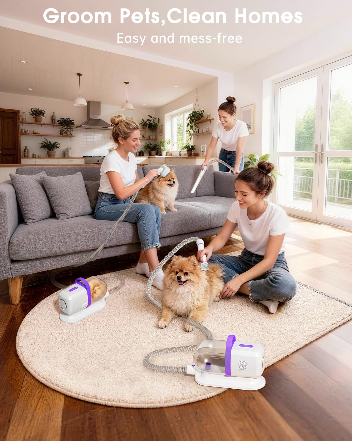 LOMMOL 2.2L dust cup reduces frequent emptying during grooming