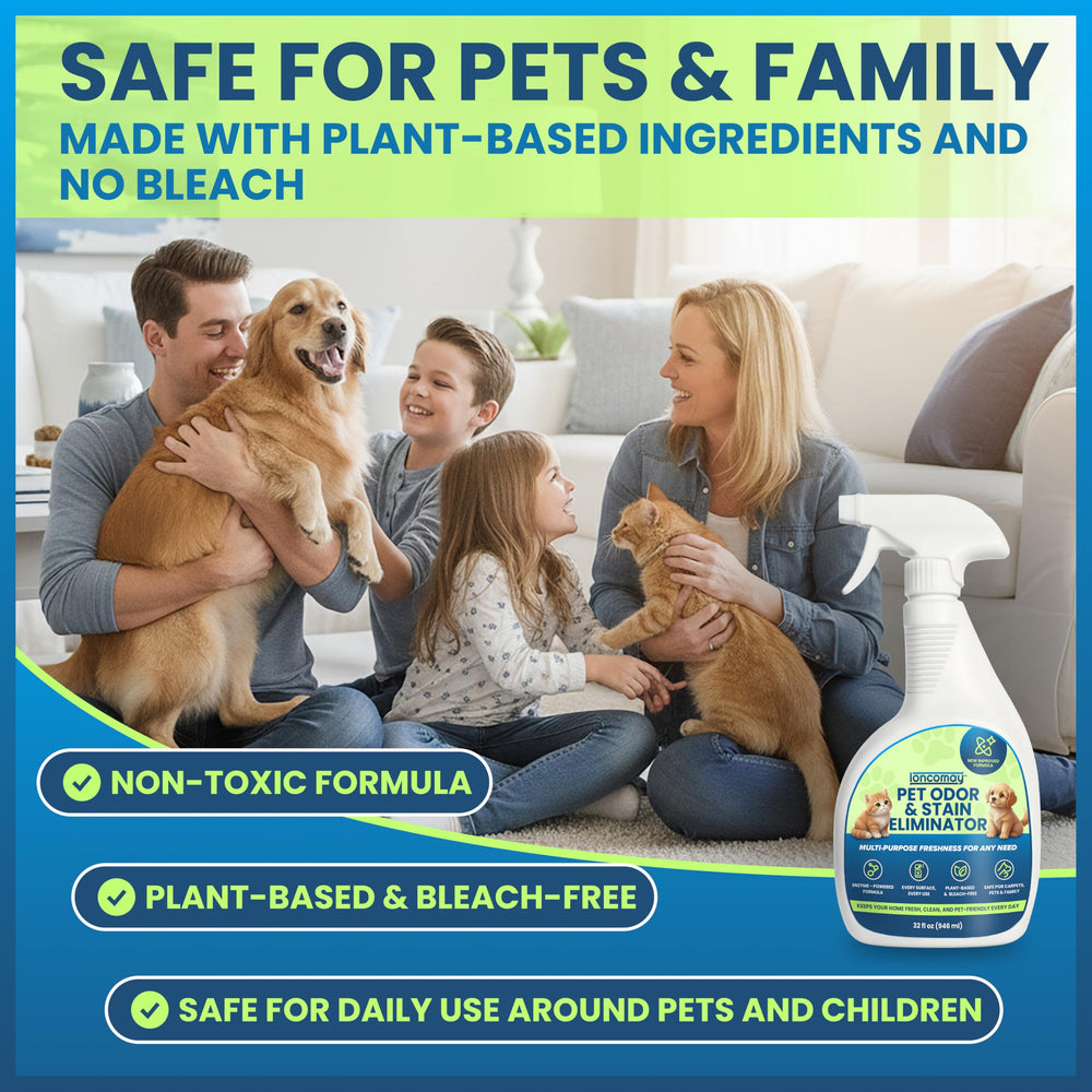 Loncomay cleaning-kit packaging highlights easy at-home odor and stain control.