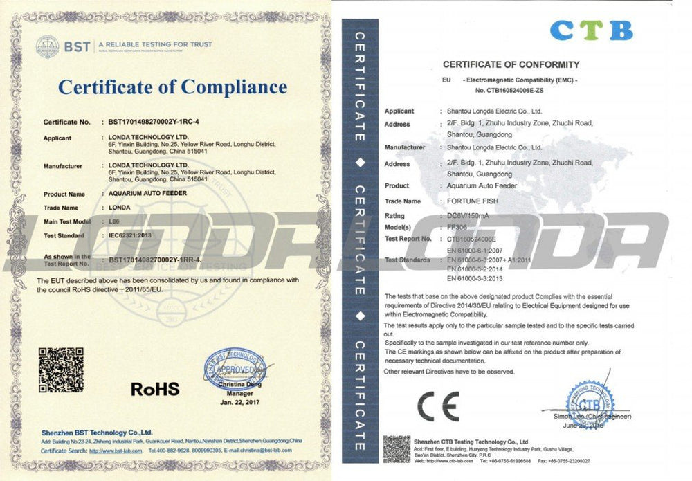 LONDAFISH 0.175L capacity note highlights compact storage.