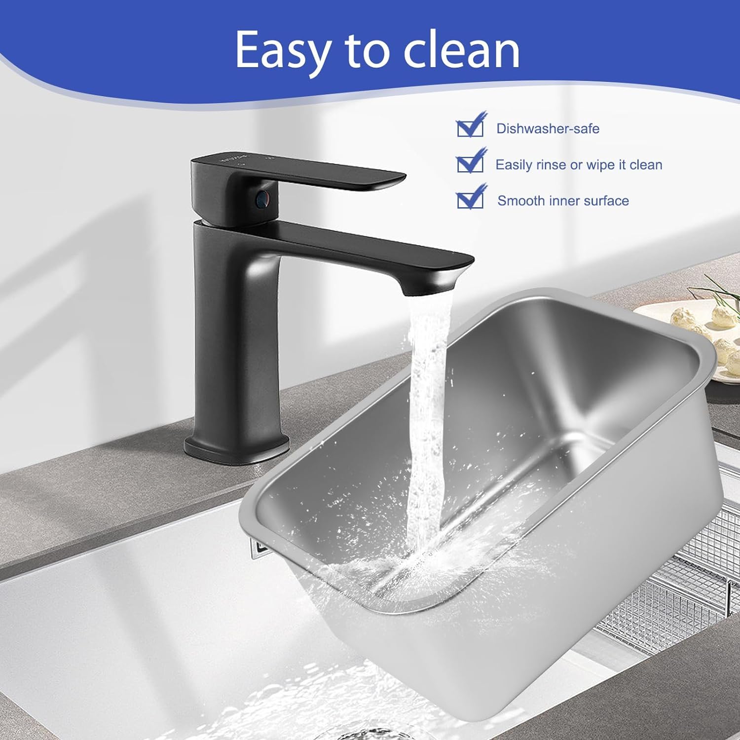 Lonepetu mirror-polished surface stays hygienic and easy to wipe.