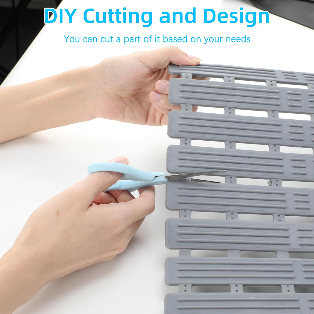 Lonepetu cut-to-fit mat adapts to tub dimensions