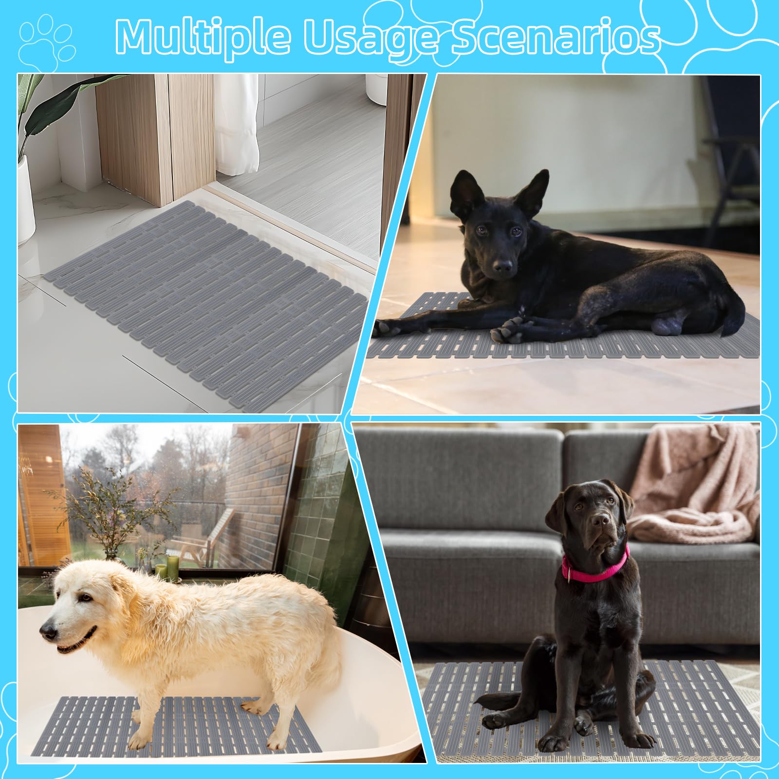 Lonepetu multi-purpose dog bath mat for tubs, showers, and baths.