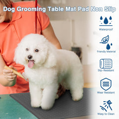 Lonepetu multipurpose pet mat for home grooming and feeding