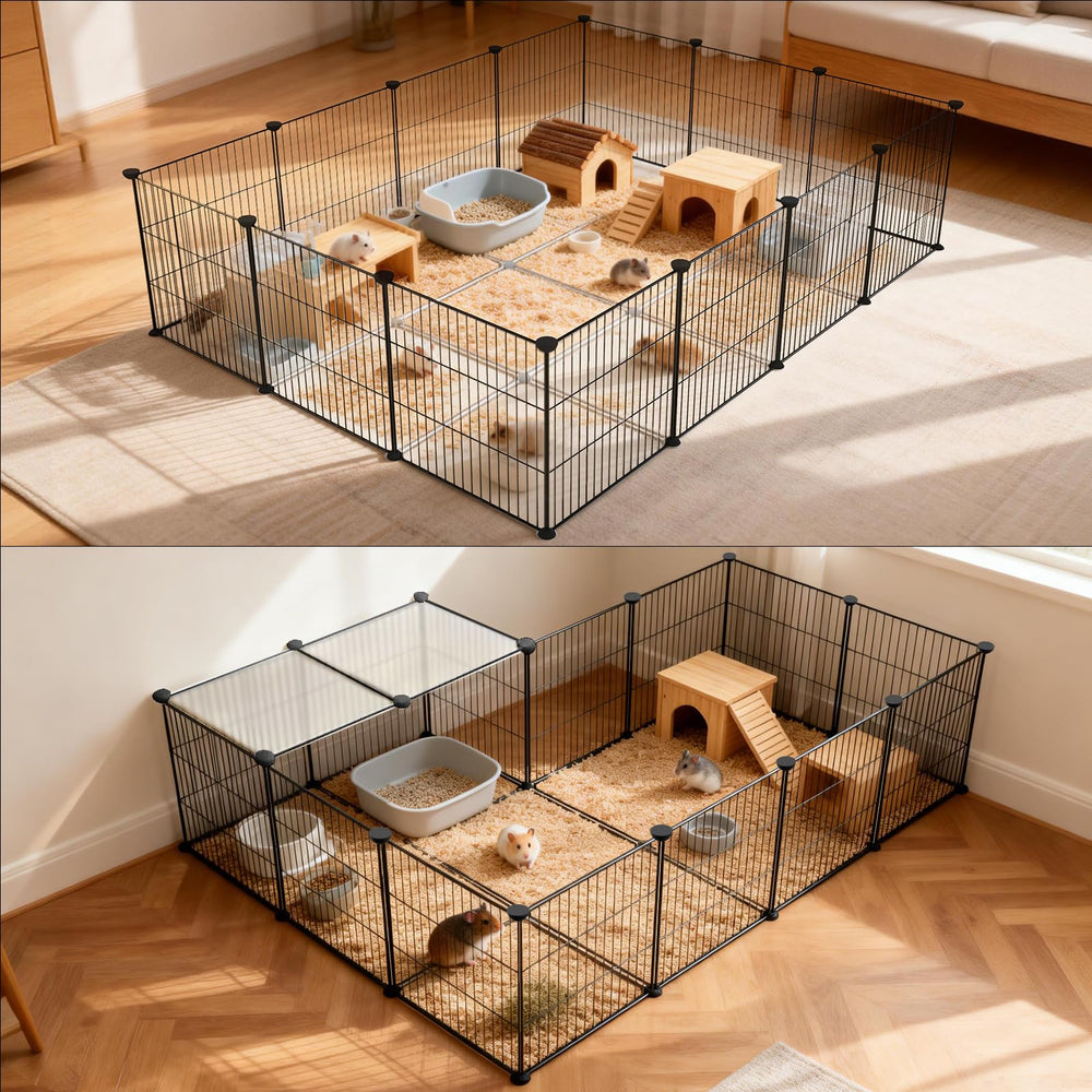 28-panel DIY enclosure enables flexible layouts in small spaces.