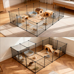 28-panel DIY enclosure enables flexible layouts in small spaces.