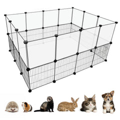 Lonepetu indoor playpen with clear panels for visibility and containment.