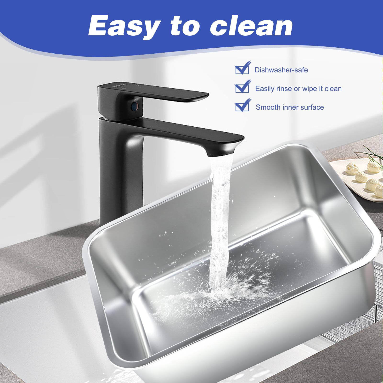 Lonepetu rectangular bowl with wide opening for quick filling and shared meals.