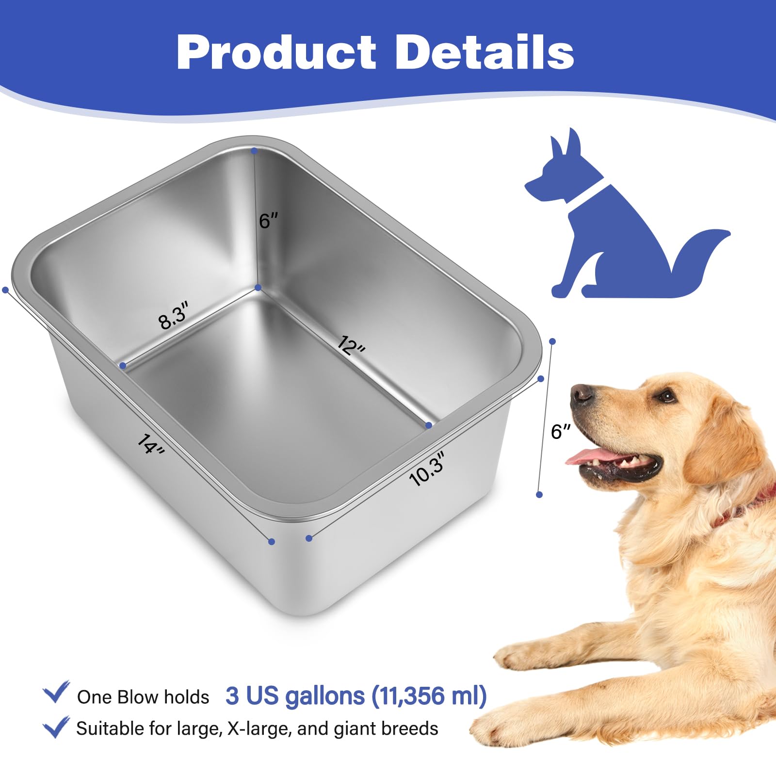 Lonepetu stainless steel dog bowl durable for daily indoor outdoor use