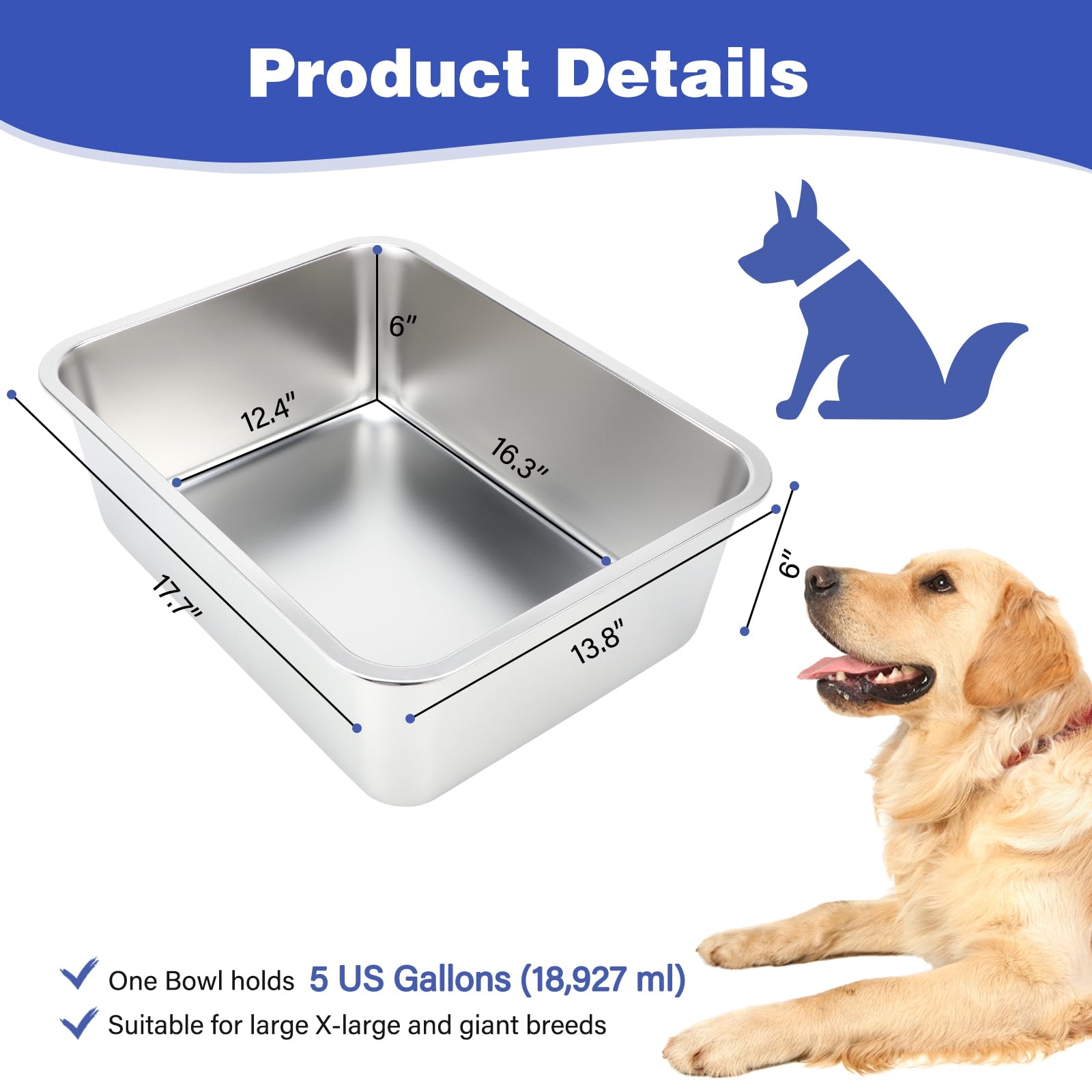 Lonepetu stainless steel dog bowl with mirror-polished finish for durability and easy cleaning.