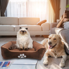 Long Rich HCT REC-005 reversible bed shows corduroy side for warm winter comfort.