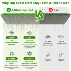 LOOBANI 3-layer design combines grass, pads, and tray for mess containment.