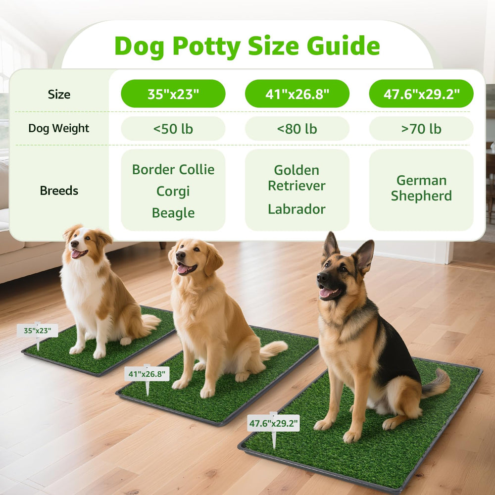LOOBANI 35x23in indoor-outdoor potty tray with real-grass feel.