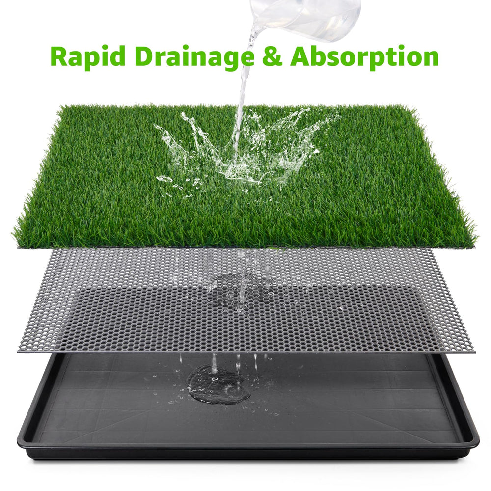 LOOBANI artificial grass pad pair provides plush surface for dogs.