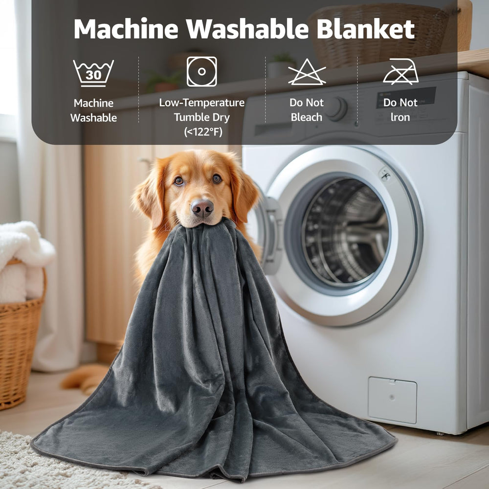 LOOBANI grey blanket shown as versatile indoor/outdoor accessory