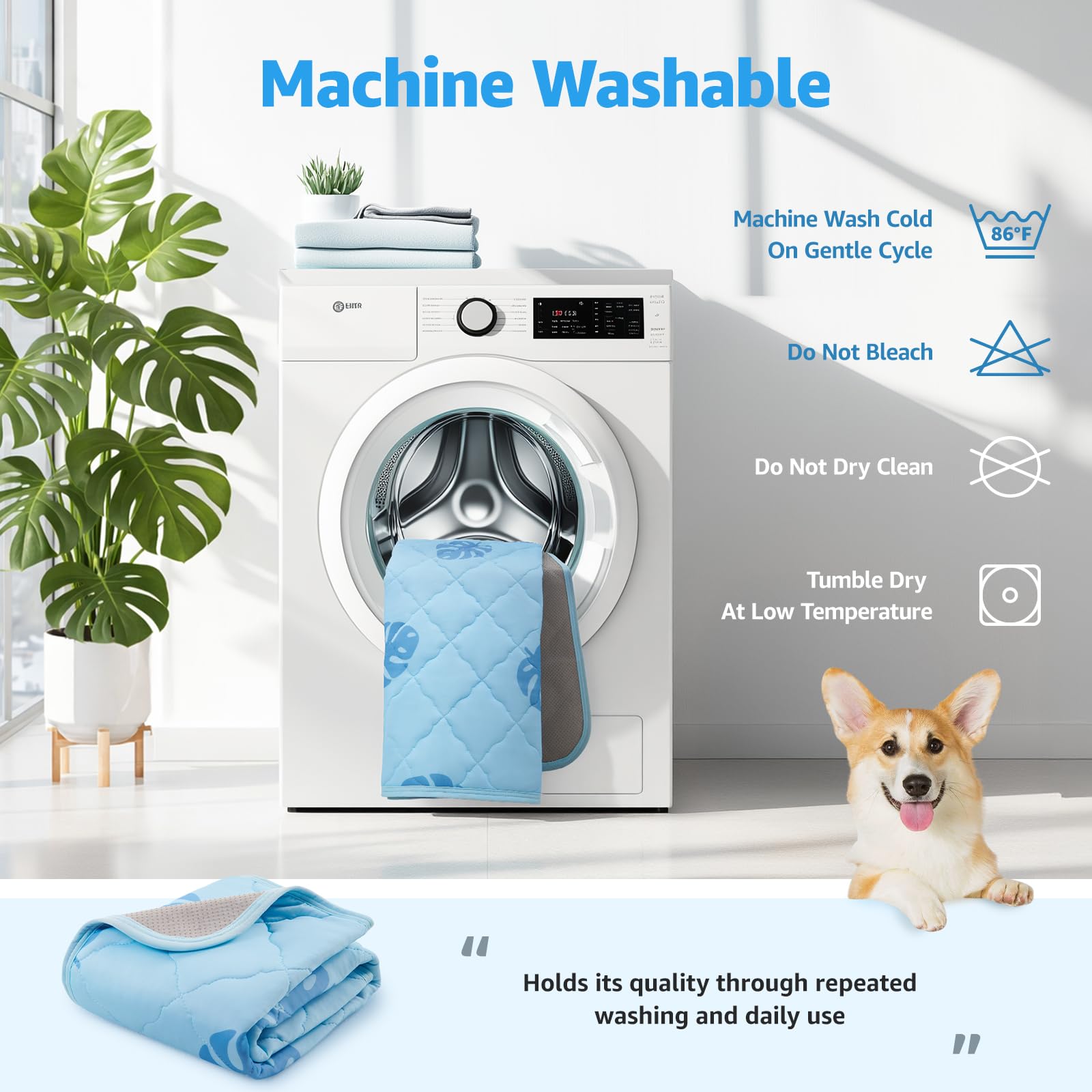 LOOBANI cooling mat on the floor provides cooling relief during playtime.