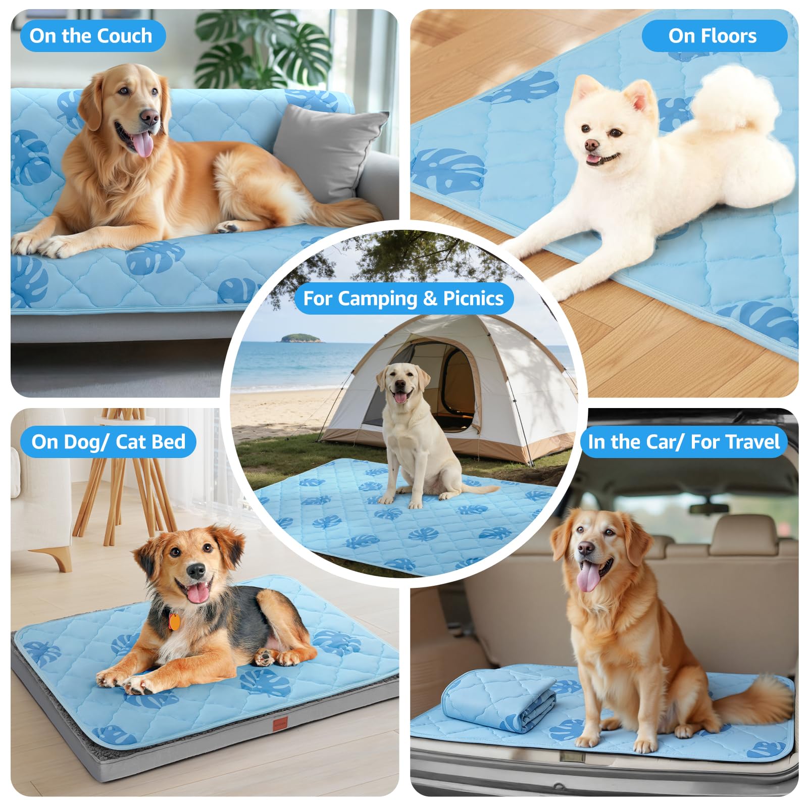 LOOBANI cooling mat folds for travel and easy storage.