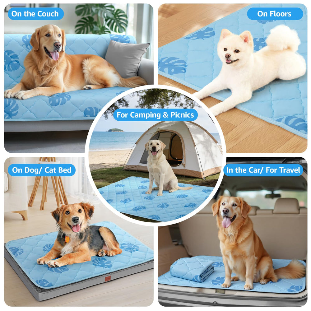 LOOBANI cooling mat folds for travel and easy storage.
