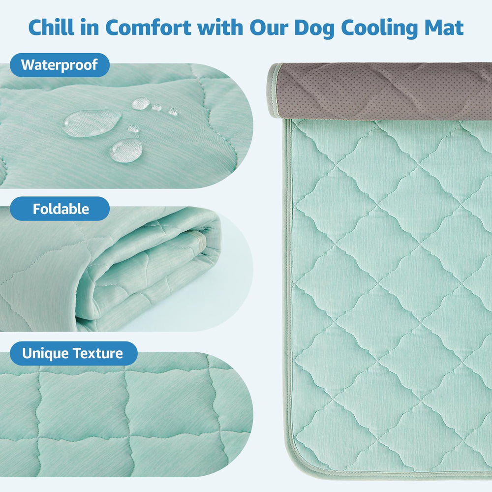 LOOBANI dog cooling mat folded compactly for travel and outdoors