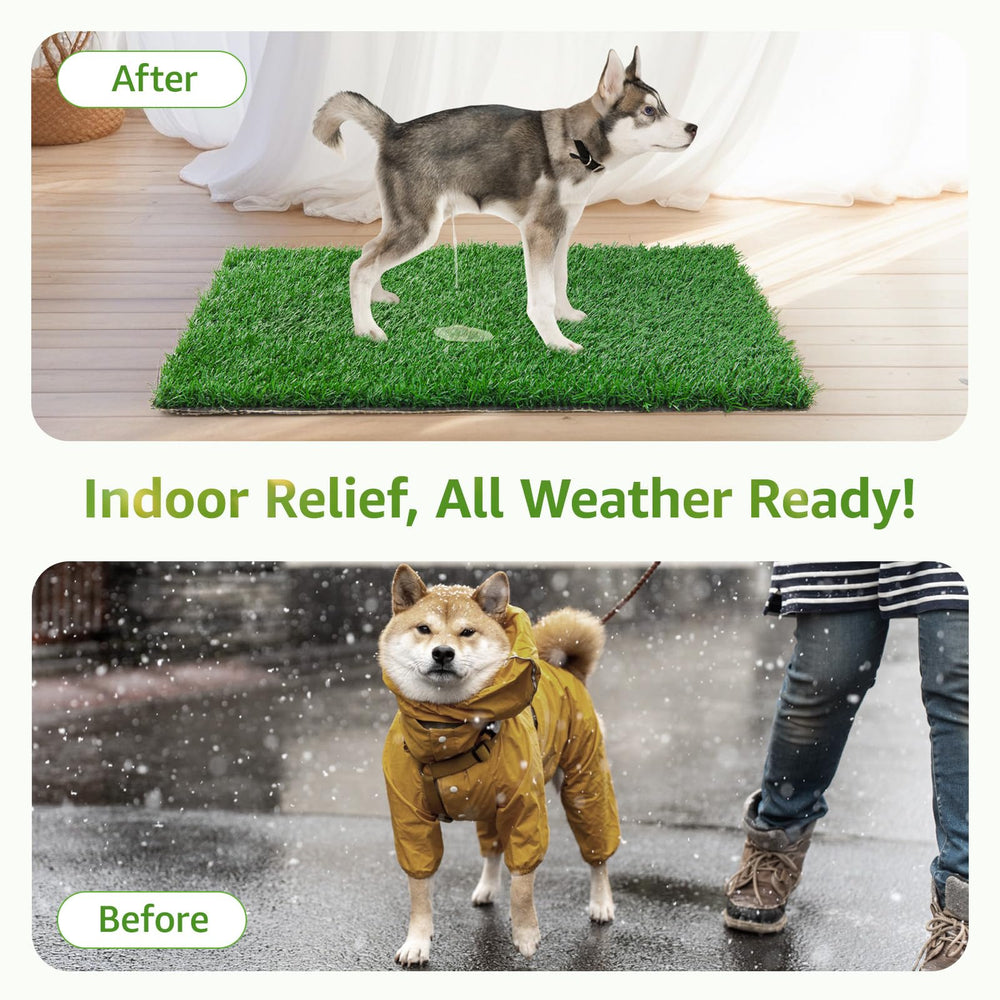 LOOBANI Dog Grass Pad helps minimize odors with its backing and materials.