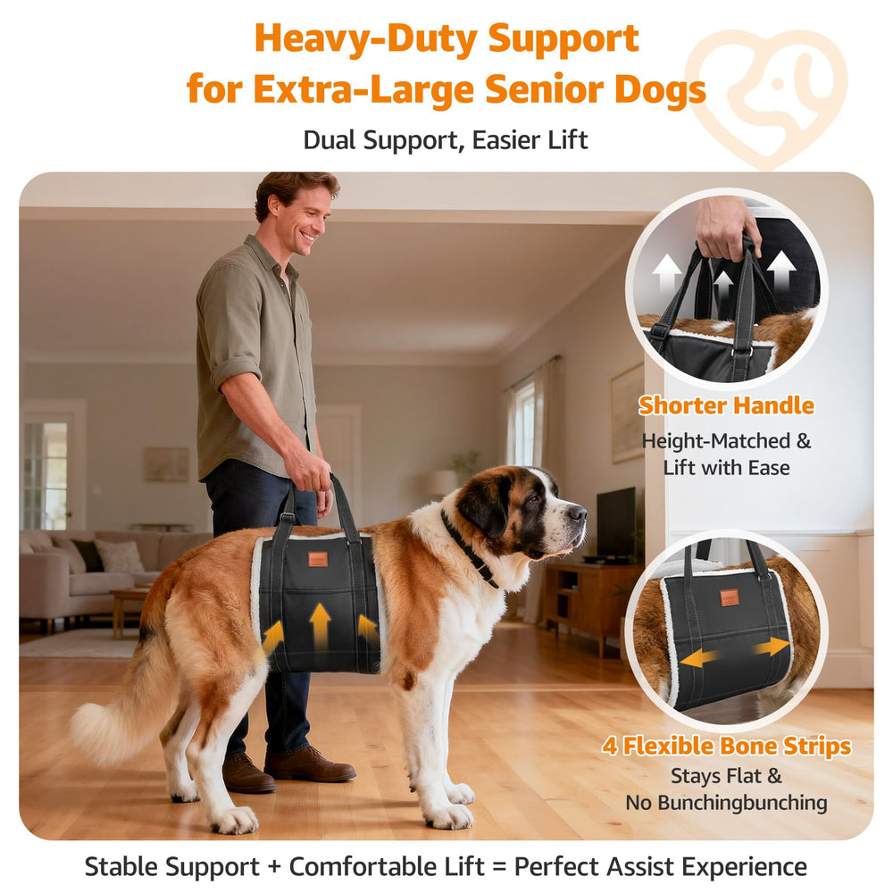 LOOBANI dog sling back-legs support provides stable movement assistance.