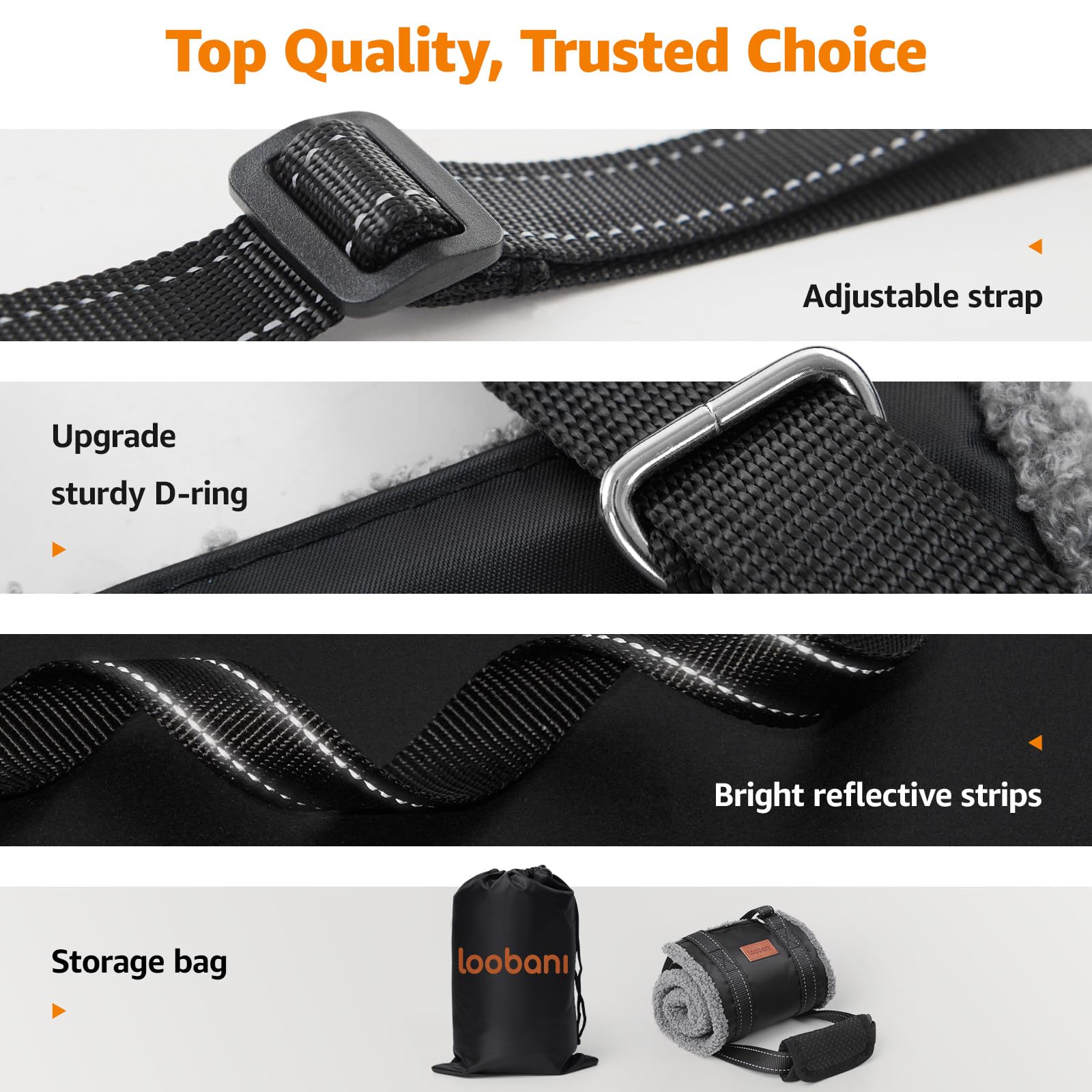 LOOBANI dog sling easy vehicle entry support for dogs entering cars.