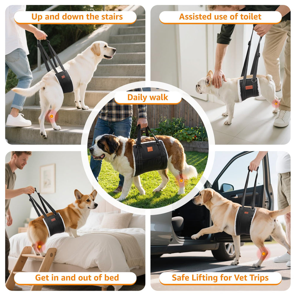 LOOBANI dog sling removable padding handle reduces hand fatigue.