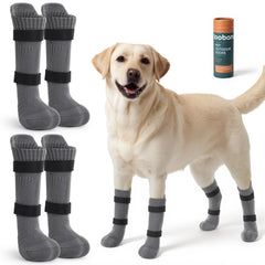 LOOBANI dog socks outdoor-nylon-outer-layer protect paws on rugged trails.