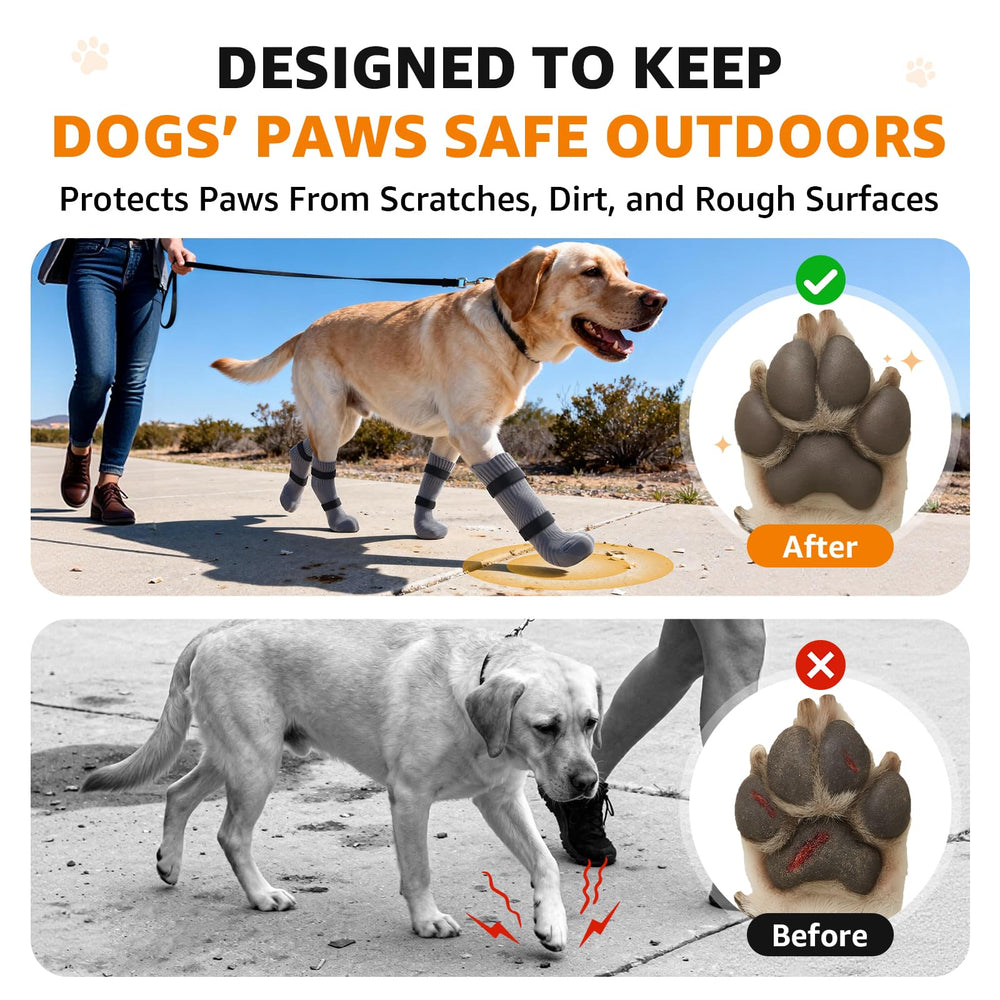 LOOBANI dog socks terry-inner-lining adds soft comfort during walks.