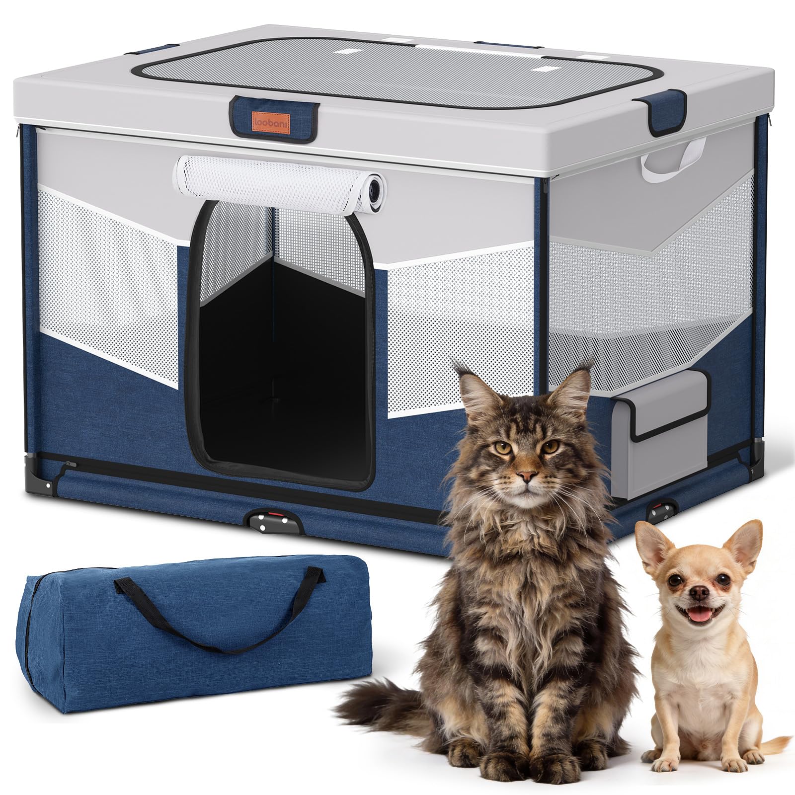 LOOBANI foldable dog playpen frame stability keeps space secure and wobble-free.