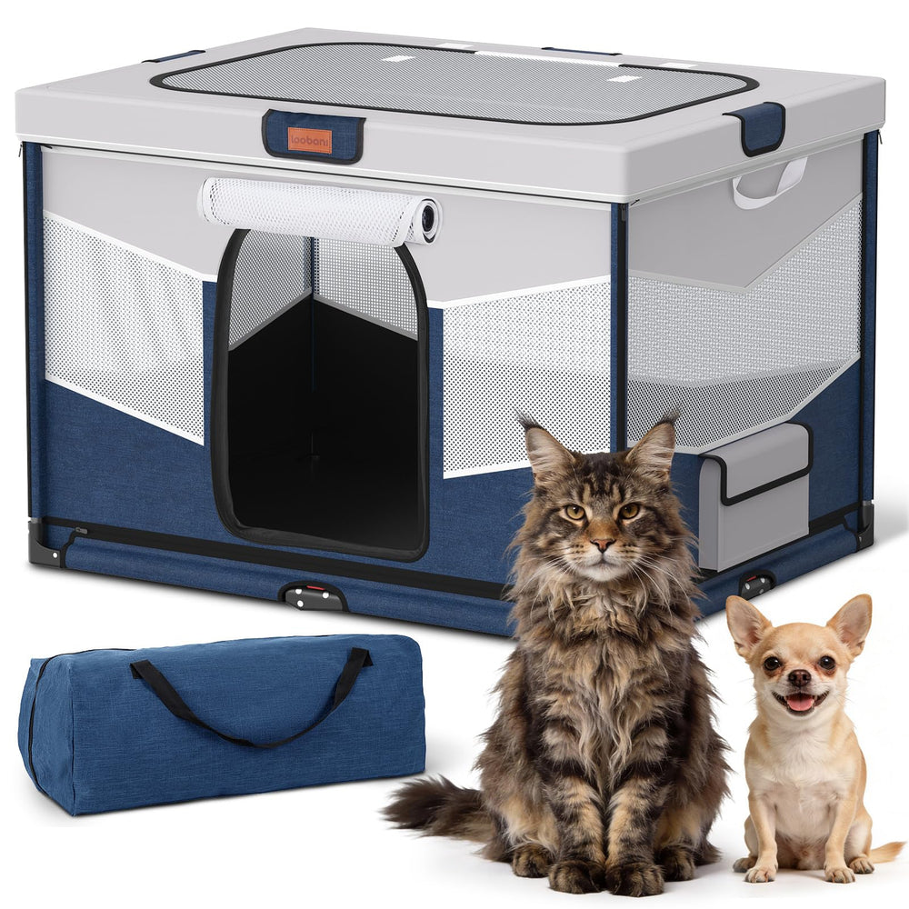 LOOBANI foldable dog playpen frame stability keeps space secure and wobble-free.